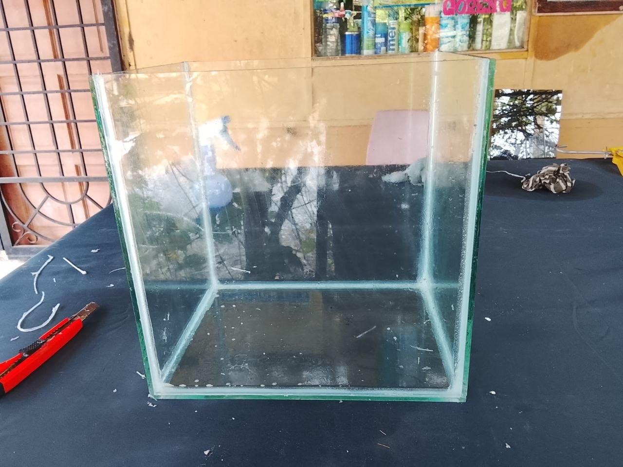 Aquarium cube kaca jernih
